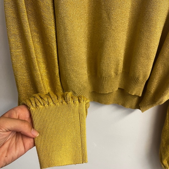 Free people let it shine balloon sleeve sweater yellow size large - Picture 5 of 6